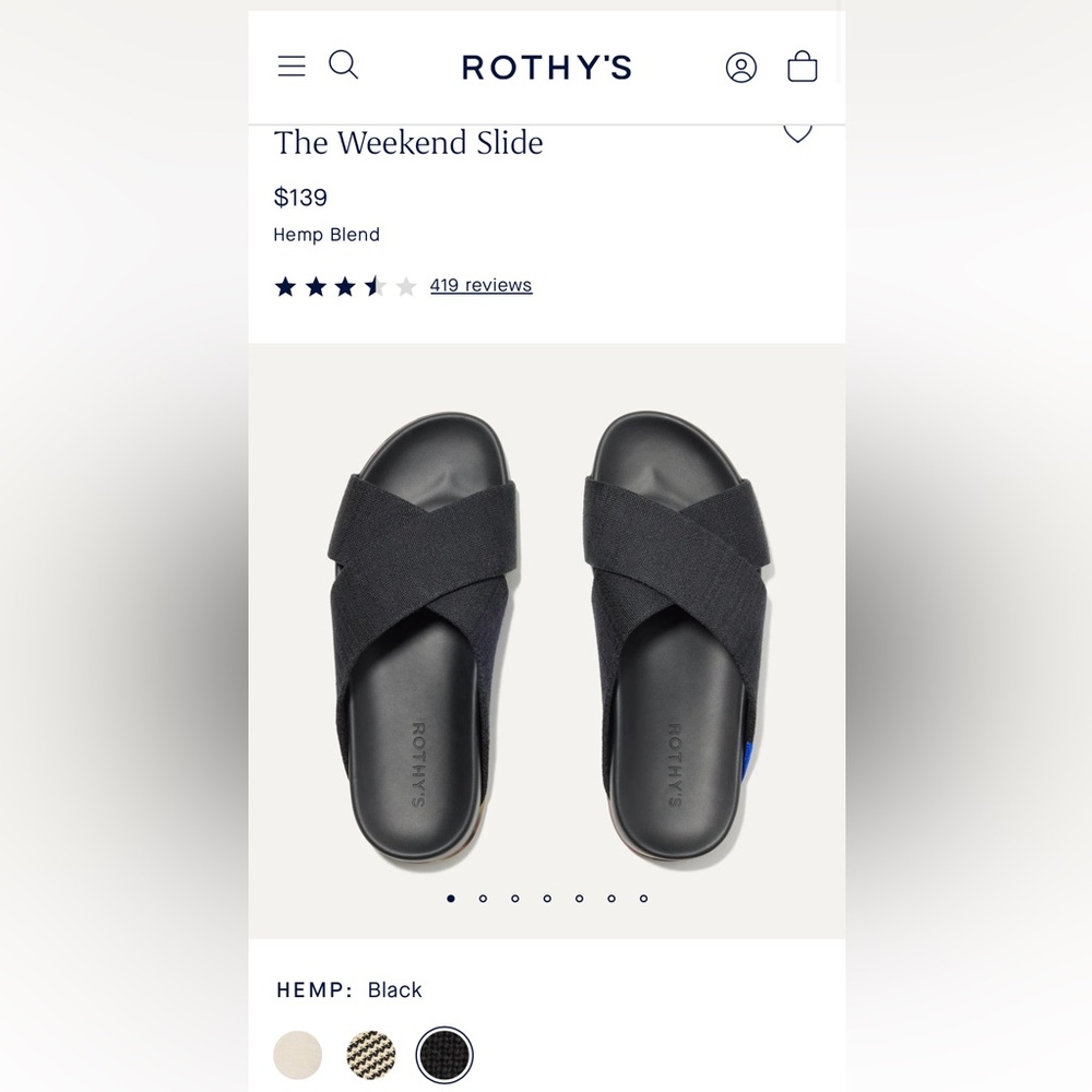 Rothy’s Weekend Slide Black